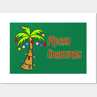 Merry Christmas Palm Posters and Art